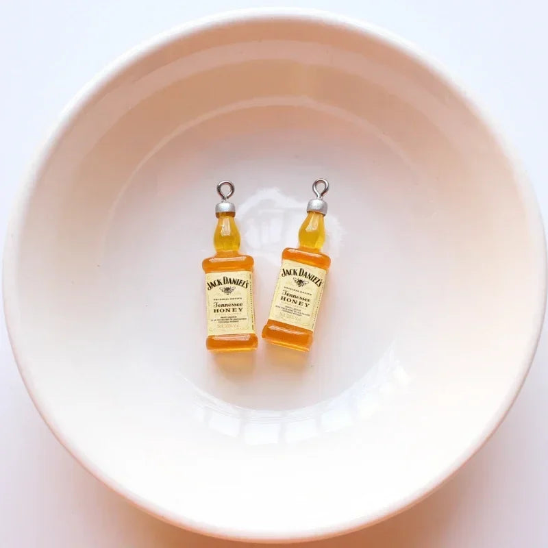 10pcs Mini Alcohol Drink Bottle Charms Simulation Beverages Pendants for Earrings Necklaces Keychain DIY Jewlery Making Craft