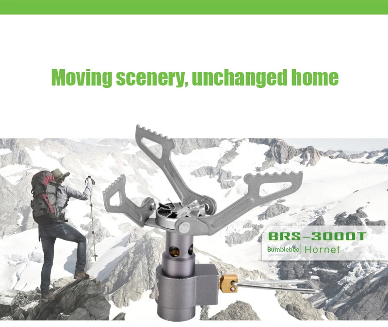 BRS-3000T Titanium Mini Camping Gas Burners 25g 2700W One-Piece Pocket Stove Outdooor Hiking Folding Cooking Furnace Portable