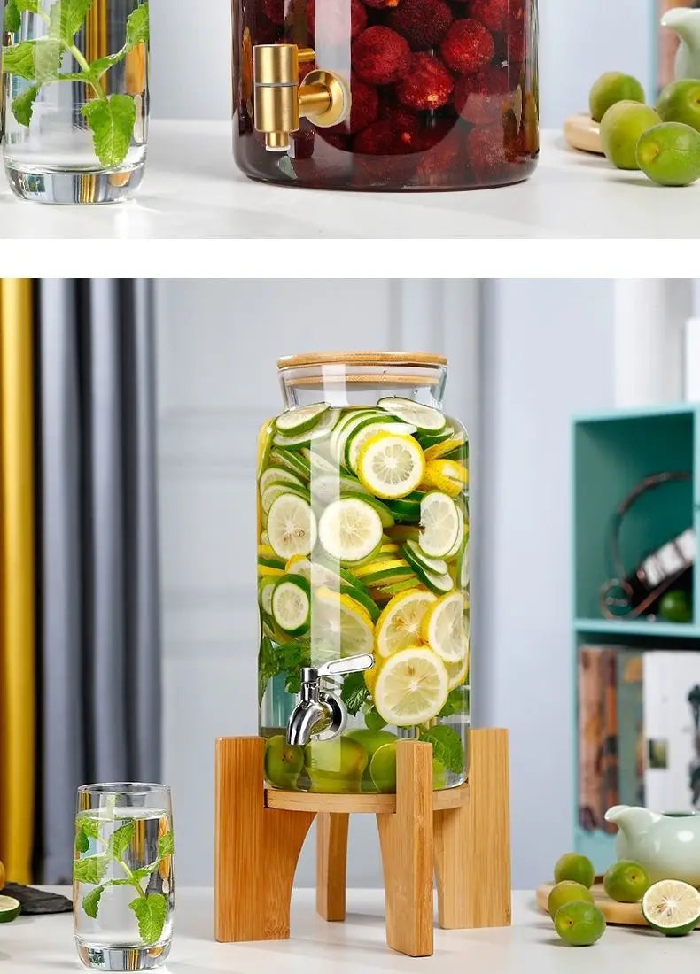 Glass Bottle with Faucet for Brewing Wine, Special Container for Brewing Cans, Sealed Liquor Jug