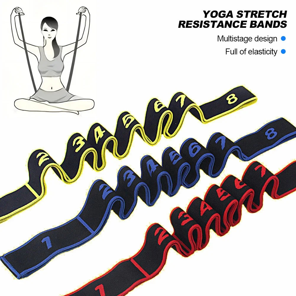 Fitness Exercise Women Man Latin Dance Elastic Stretch Belt With Number Exercise Pull Strap Sports Yoga Resistance Band