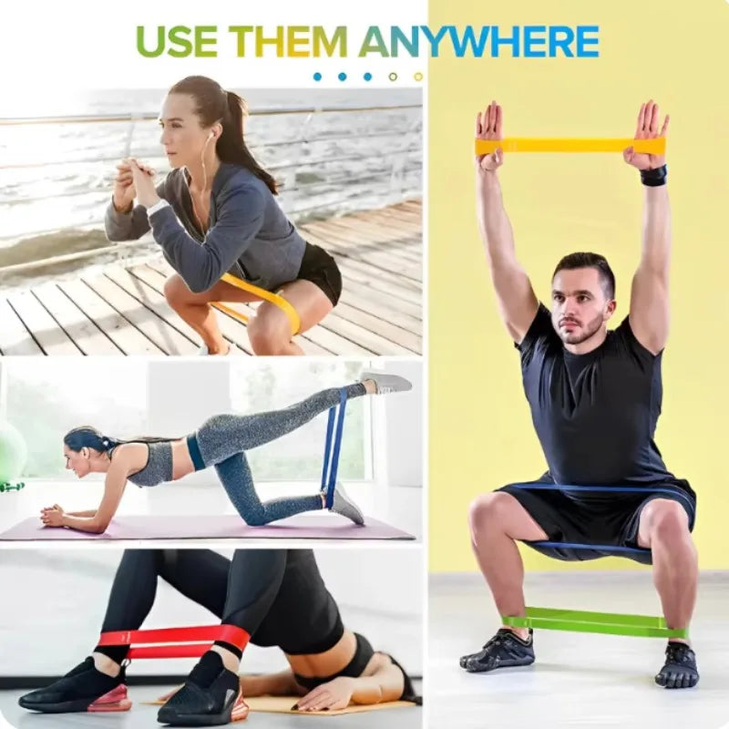 Tpe Resistance Bands Fitness Set Rubber Loop Strength Training Workout Expander Yoga Gym Equipment Elastic Portable Pilates