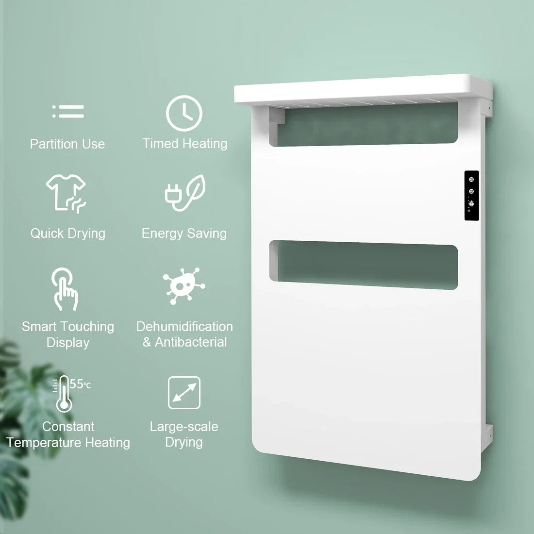 Infrarotheizung bathroom accessories wall mounted electric towel warmer holder with smart touch control