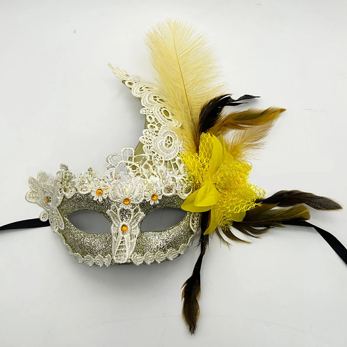 Carnival Masquerade For Women's Faux Feather Party Face Mask Novelty Halloween Christmas Easter Cosplay Party Prom Mask