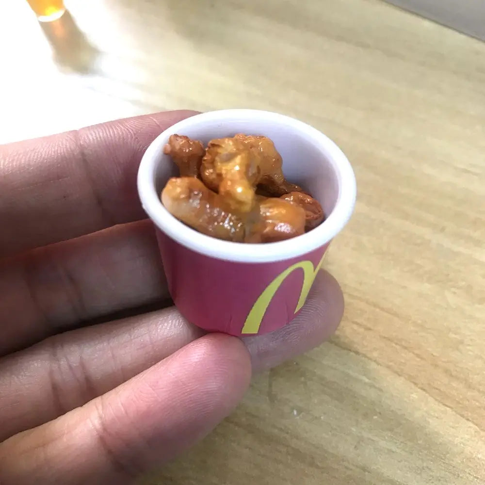 NEW 1/6 Scale Dollhouse Miniature Fried Chips Chicken Leg Ice-cream Orange Juice Mini Fast Food for Doll House Kitchen Play Toys