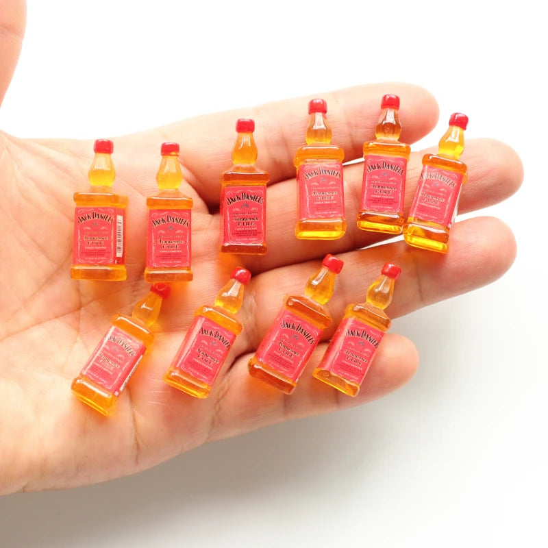 10pcs Mini Alcohol Drink Bottle Simulation Beverages DIY Home Decor Miniatures Fairy Garden Ornament Dollhouse Decor Accessories