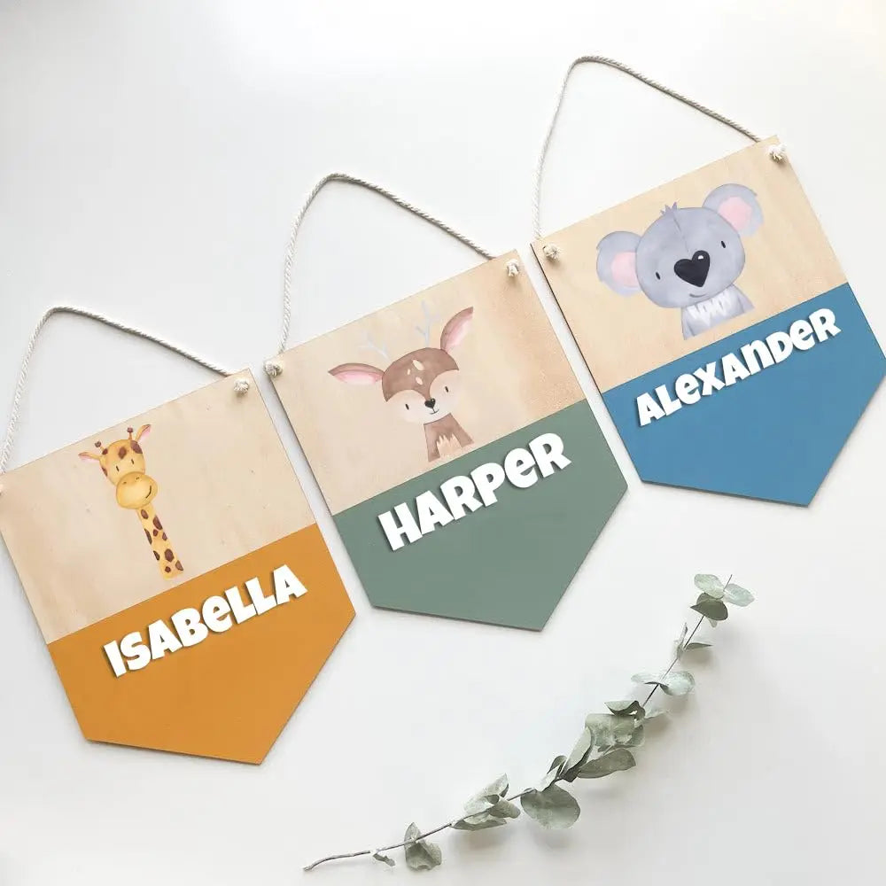 Dinosaur Cartoon Personalized Wooden Name Sign Home Decoration for Boy Girl Children's Room Wall Door Decor Original Gift Events