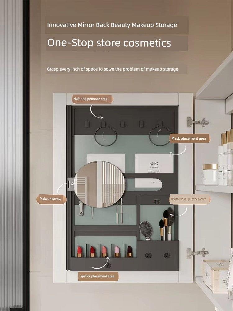 Accessible Luxury Cosmetics Storage Rack Punch-Free Bathroom Cabinet