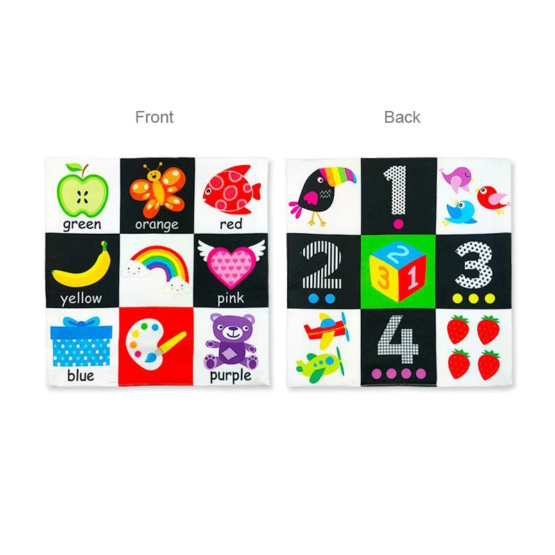 Baby Toys For Newborn Soft Cloth Book 0-24 Months Kids Learning Educational Black/White Cognition Rustle Sound Newspaper