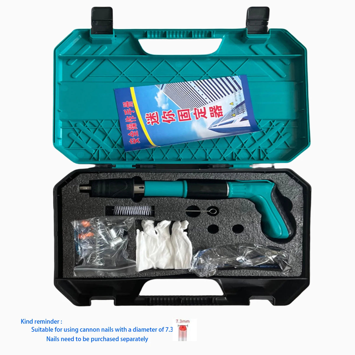 Handheld Cordless Manual Nailing Gun, Household, Strong Concrete Wall Nails, Shooting Gun, Power Tool