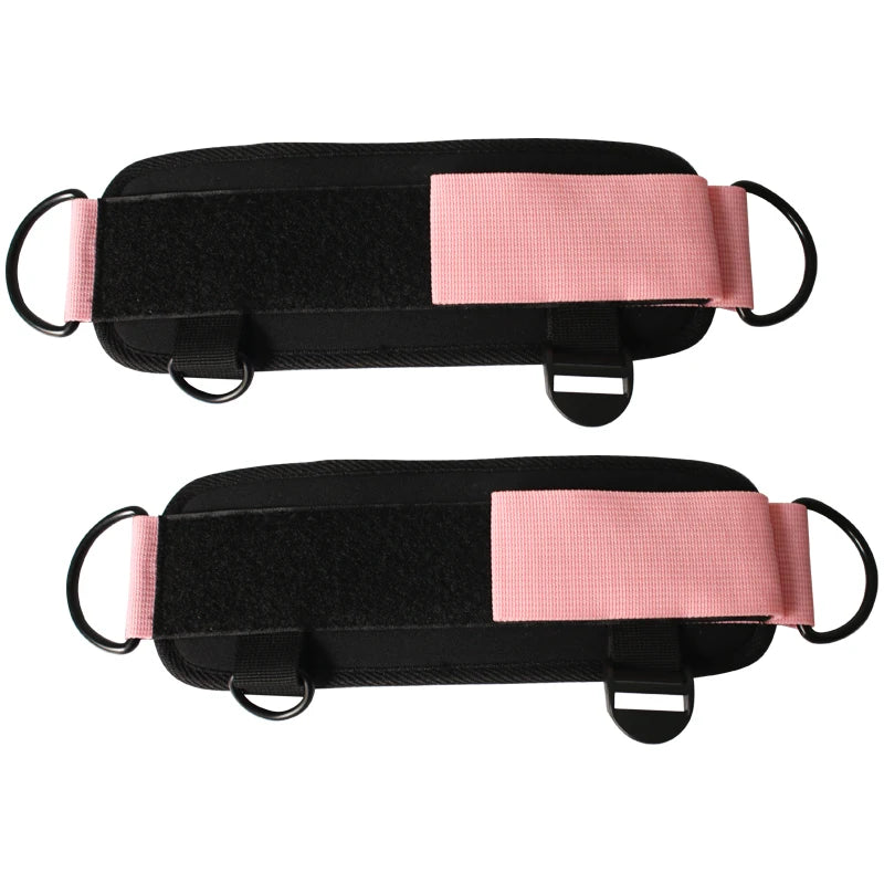 Padded Ankle Strap Fitness Machine, D-Ring, Leg, Butt, Cuffs Exercises, Sport Gym Workout, Weights Cable, Home Gym Equipment