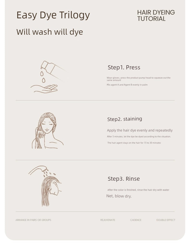Natural Non-Irritating Dark Brown Plant Bubble Hair Dye