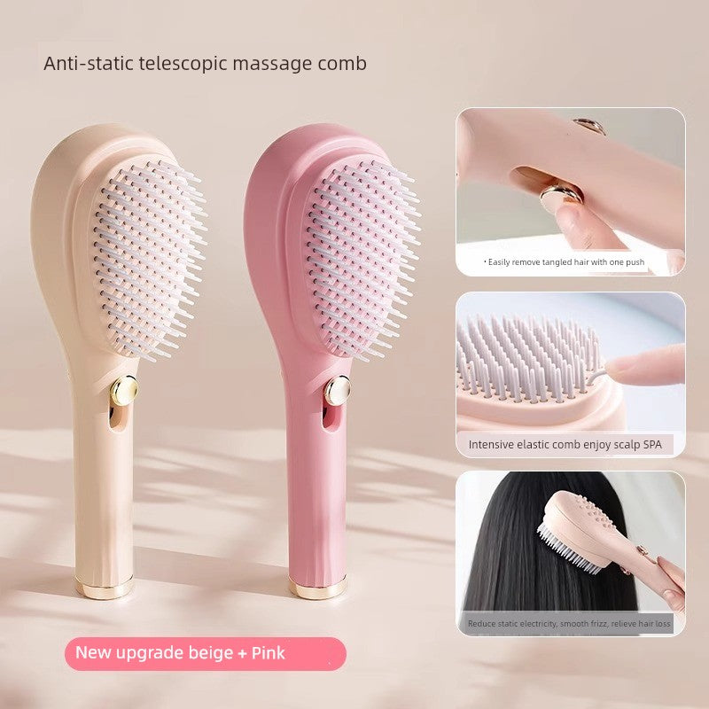 Telescopic Massage Comb Hair Dye Comb Hair Scalp Cleaning Hairdressing Comb Anti-Static Shunfa For Home One-Click Good-looking