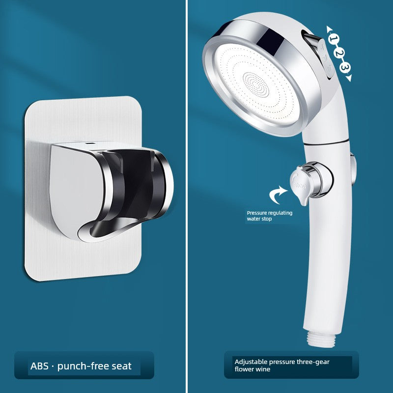 Shower Bracket Punch-Free Fixed Base Shower Nozzle Adjustable Rain Suction Cup Bathroom Shower Head Accessories