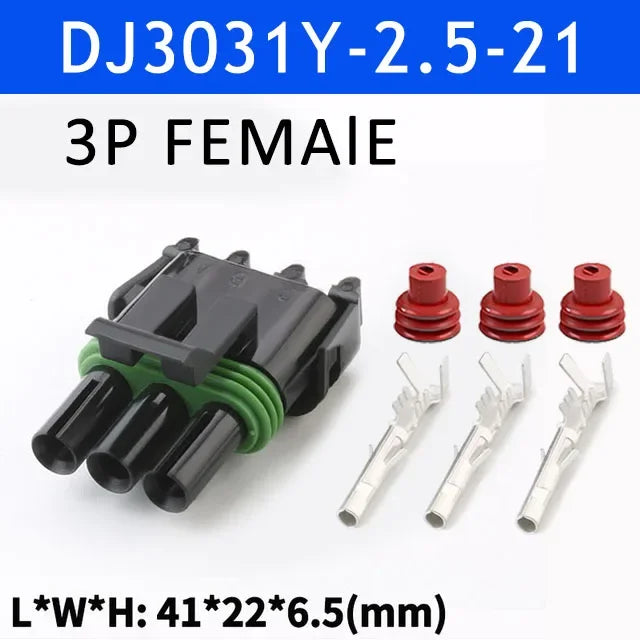 5/20/100sets 1 2 3 4 6Pin Way Delphi 2.5 GM Automotive Female Male Weather Pack Electrical Socket Plug Automobile Connectors