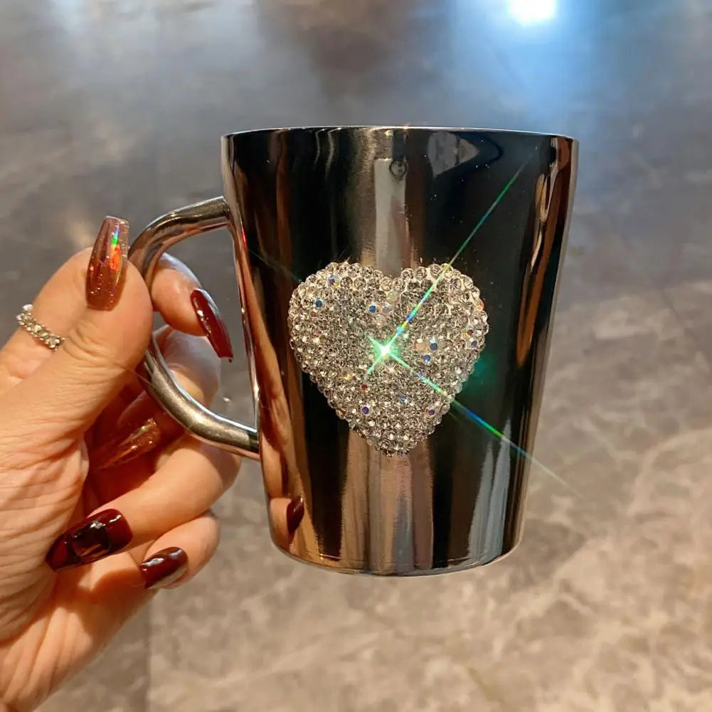 Coffee Lover Gift Idea Drinkware Heart-shaped Stainless Steel Coffee Mug Elegant Faux Cup for Hot Beverages Gift for Coffee