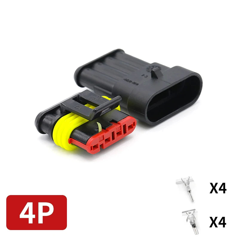 20/50/100Sets AMP Waterproof Connector 1/2/3/4/5/6 Pin 12A IP68 Electrical Automotive Wire Connector Plug Terminals Truck Car