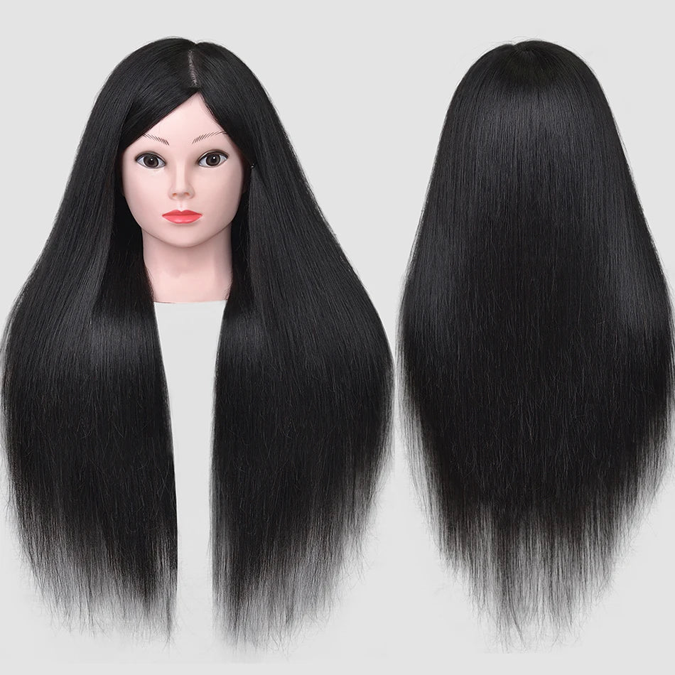 New Female Mannequin Training Doll Head With 80% Real Hair For Hairsyles Hairdressing Cosmetology Dolls Head With Stand Tripod