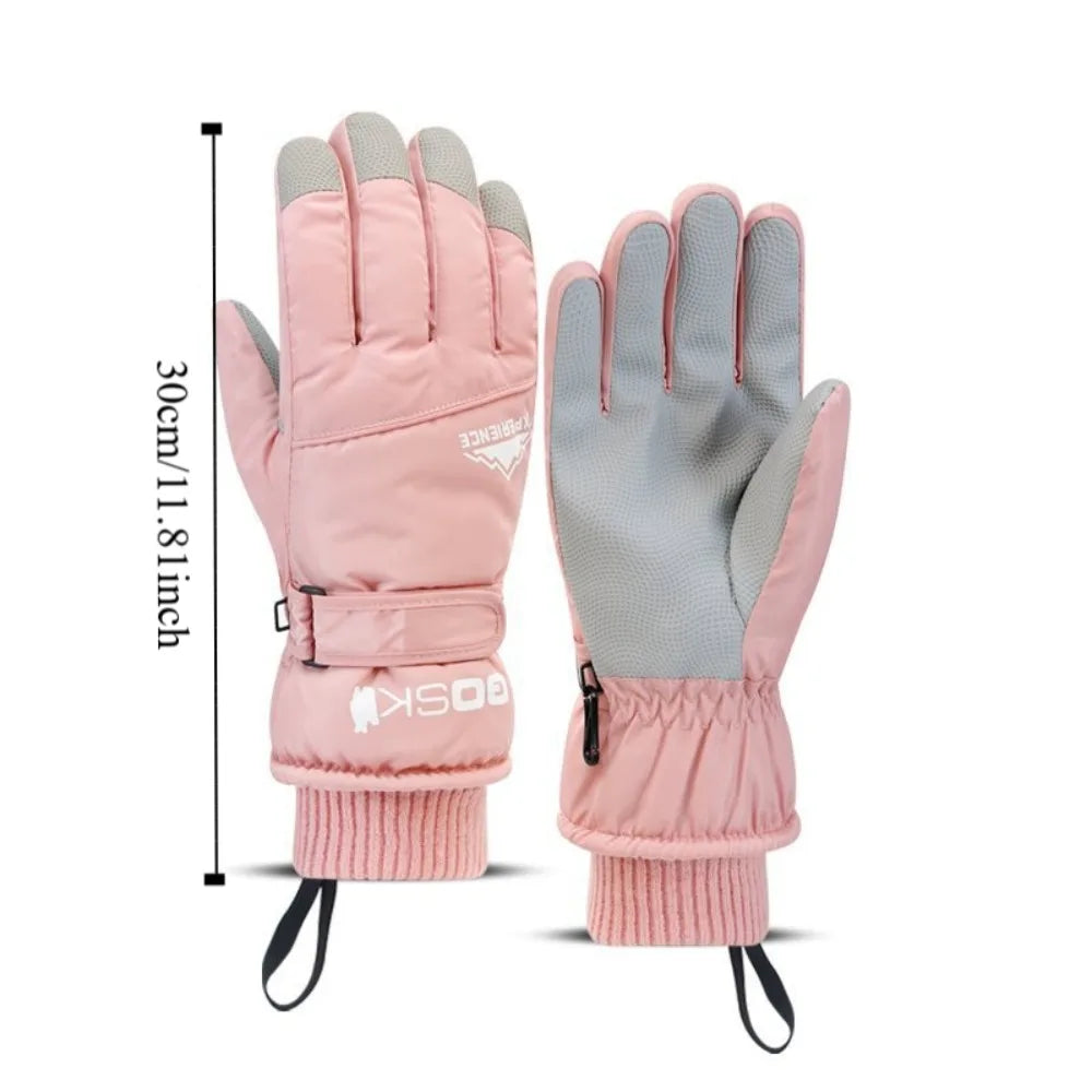 Elastic Keep Warm Snowboard Gloves Windproof Touch Screen Cycling Mittens Thicken Waterproof Skiing Gloves Outdooor