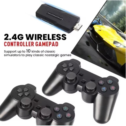 X2 GD10 Plus Game Stick 4K HD Video Game Console 2.4G Double Wireless Controller Game Stick For N64/PSP/PS1/GBA