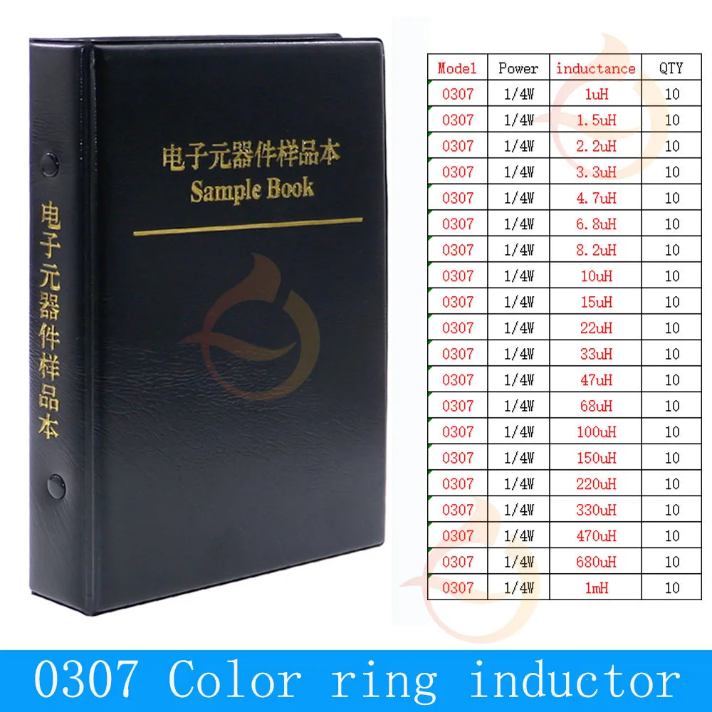 0307 0410 0510 Color ring inductor  Sample Book Assorted Kit 1uH2.2uH3.3uH4.7uH6.8uH10uH22uH33uH47uH100uH220uH470uH680uH1mH2.2mH
