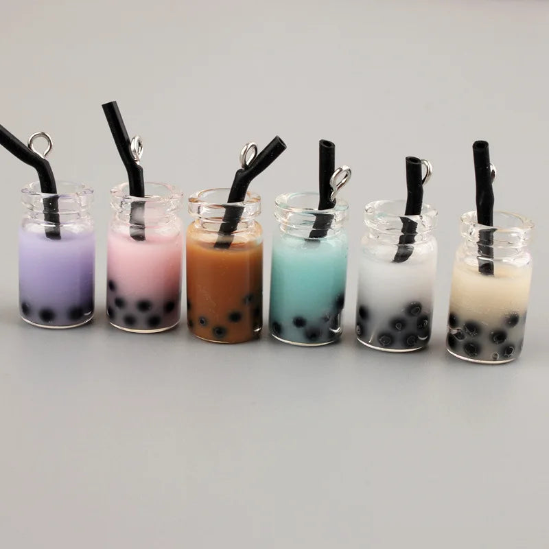8pcs Dollhouse Miniature Food Mini Resin Fruit Bottle Simulation Drinks Model Toys Fruit Drink Play Dollhouse Dolls Accessories