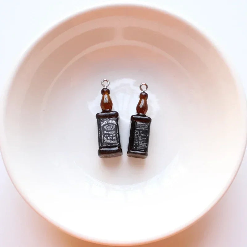 10pcs Mini Alcohol Drink Bottle Charms Simulation Beverages Pendants for Earrings Necklaces Keychain DIY Jewlery Making Craft