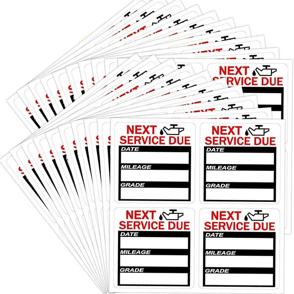 Oil Change Reminder Stickers 40PCS 2x2 Inch Service Reminder Labels Next Service Due Labels For Car Auto Vehicle Window