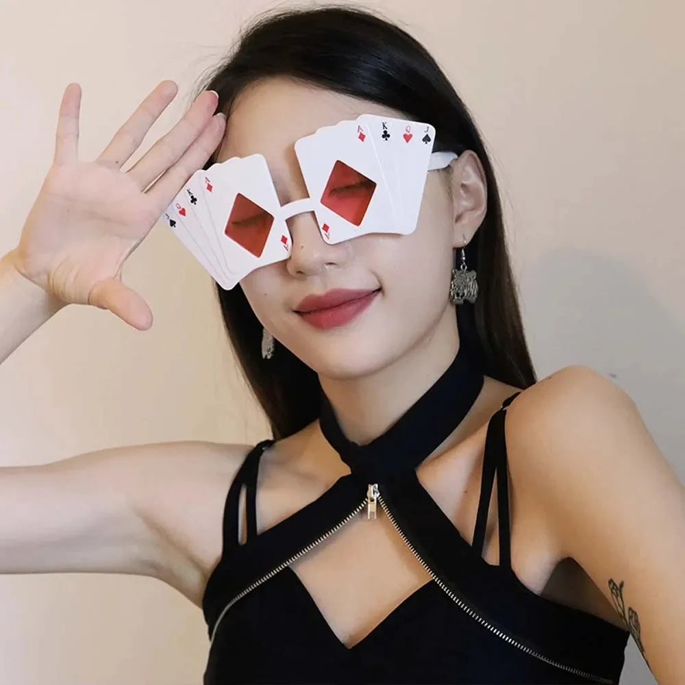 Playing Card Sunglasses Cosplay Anime Glasses Birthday Party Wedding Celebration Decoration Props Novelty Dress up Costumes