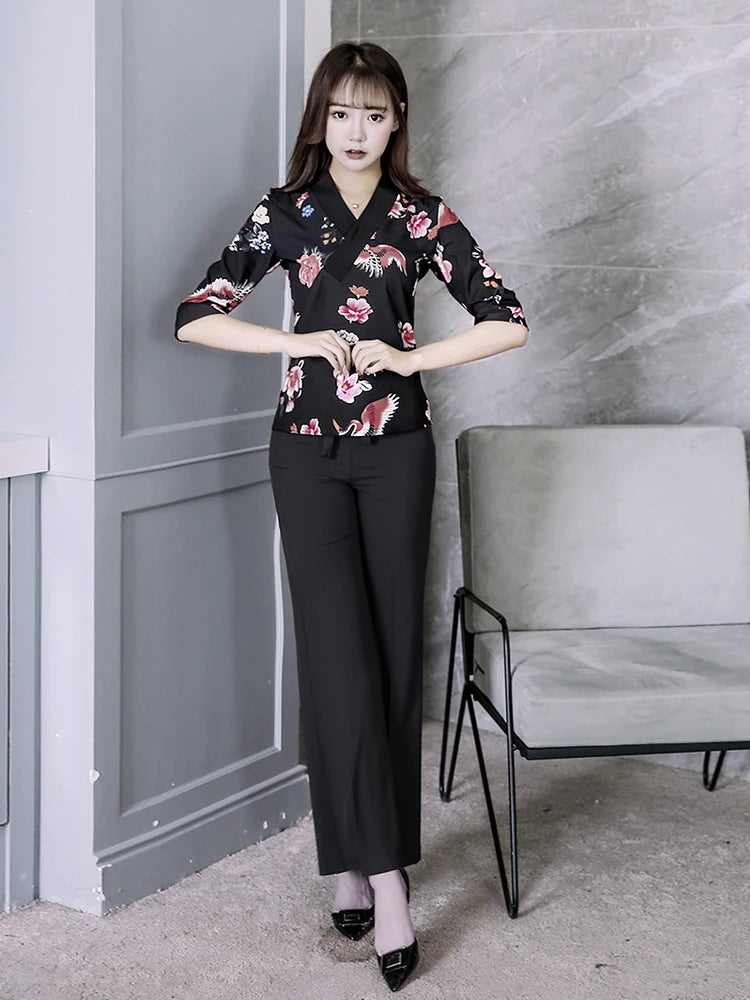 New Style Beauty Salon Uniform Women Foot Bath Technician Workwear Sauna Spa Massage Esthetic Overalls Hotel Working Pants Suit