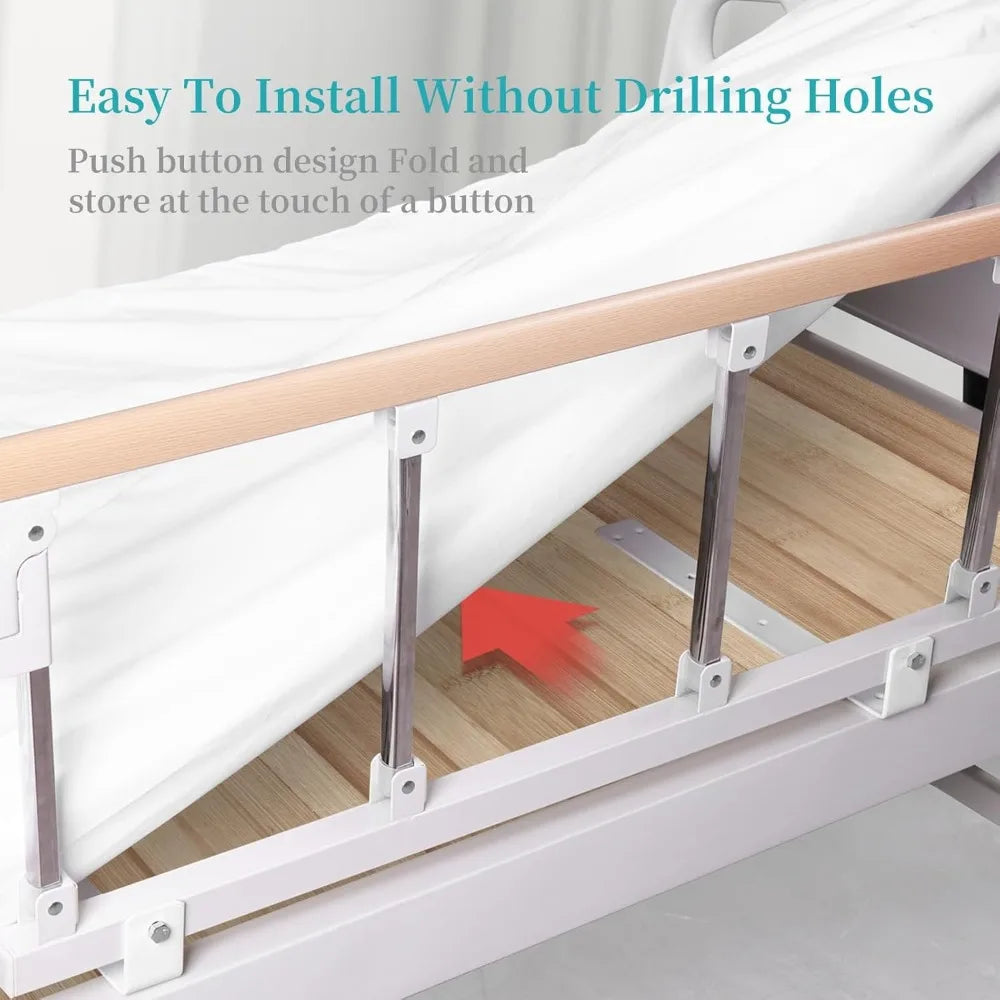 Bed Rails for Elderly Adults，Folding Bedside Assist Rail Handle, Adjustable Bed Assist Handle for Preventing Falling Out of Bed