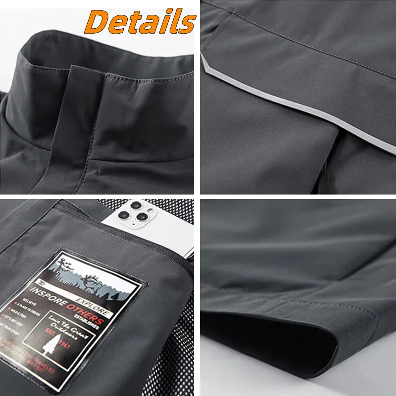Top Quality Outdoor Professional Reflective Vests Men Summer Multi-pocket Zipper Light Casual Hiking Fishing Cycling Safety Vest