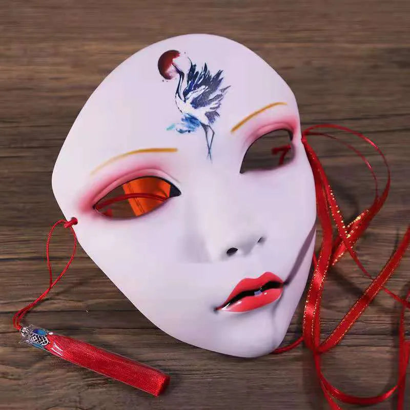 Novelty Gift Full Face Mask For Girl Women Beauty Mask Birthday Masquerade Party Mask Hand-painted Mask Hanfu Accessories