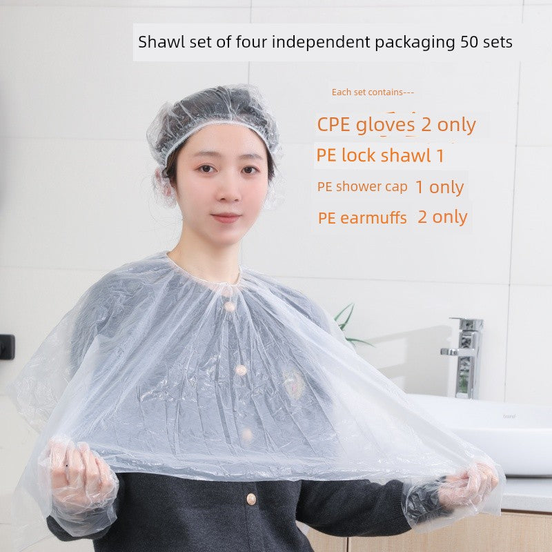 Disposable Shawl for Hair Dye Protection Cloth Scarf Hair Dyeing Hair Treatment Oil Hairdressing Hair Saloon Dedicated Plastic Waterproof Thickened Disposable