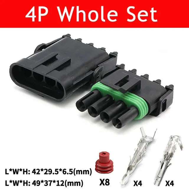 5/20/100sets 1 2 3 4 6Pin Way Delphi 2.5 GM Automotive Female Male Weather Pack Electrical Socket Plug Automobile Connectors