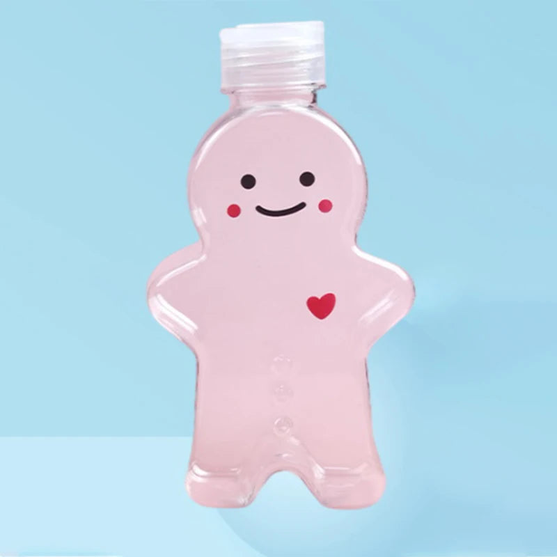 500ML Kawaii Bear Water Bottle For Milk Tea Coffee Juice Portable Drinking Cup Home Transparent Juicing Beverage Drink Bottles