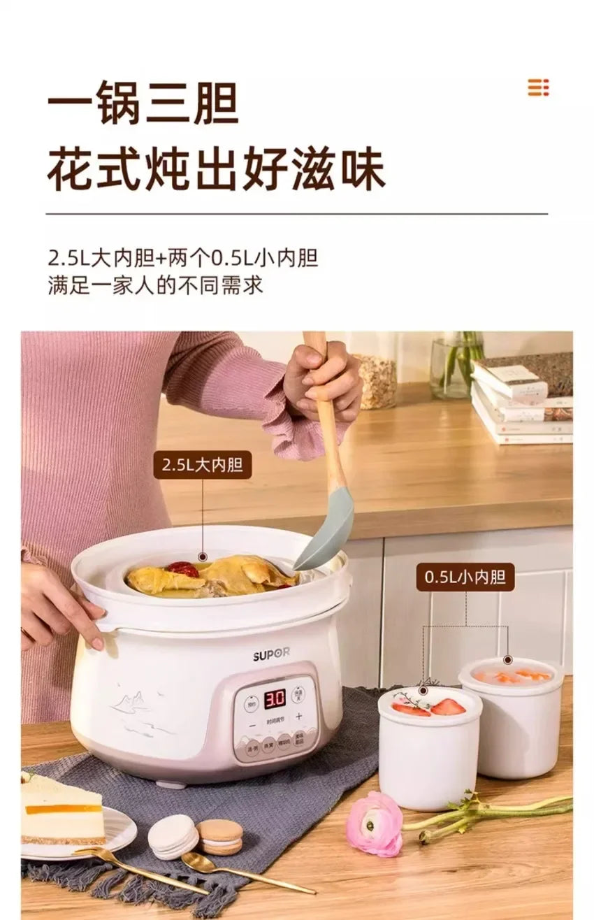 Water-proof electric stew pot household bird's nest electric stew pot ceramic soup cooking porridge food supplement health care