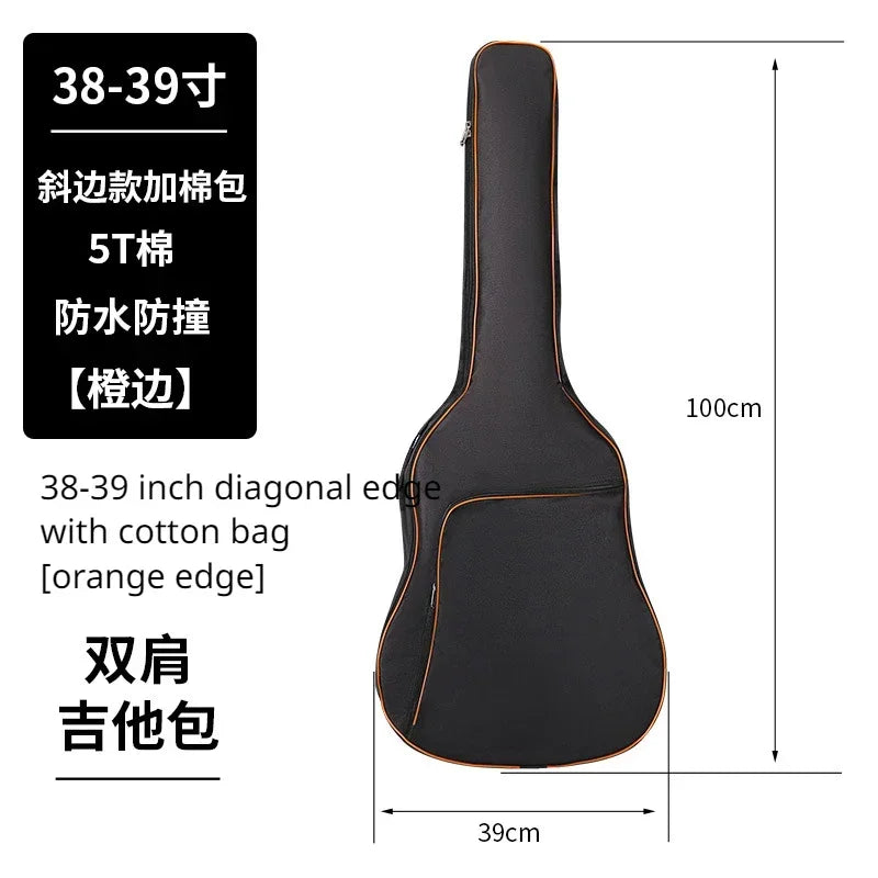 600D Oxford Fabric Waterproof Guitar Case Double Shoulders Padded Backpack 21-41in Guitar Bass Musical Instrument Carry Bag