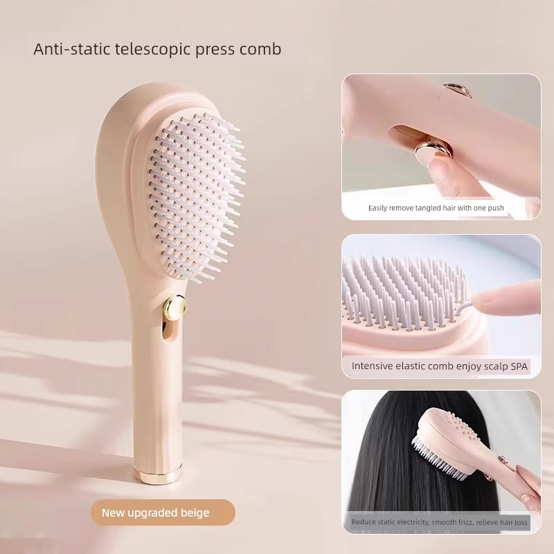 Telescopic Massage Comb Hair Dye Comb Hair Scalp Cleaning Hairdressing Comb Anti-Static Shunfa For Home One-Click Good-looking