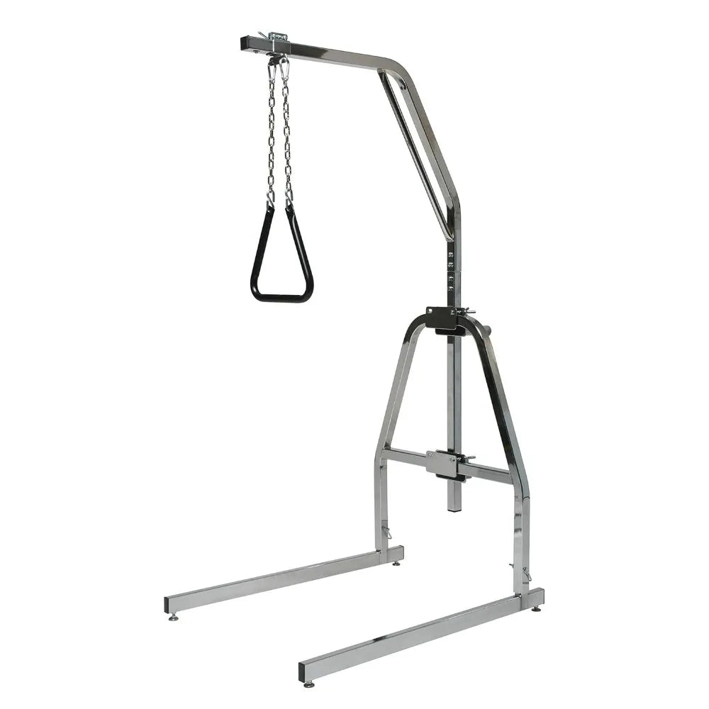 Bed Gurad Rail Lumex Versa-Helper Overhead Bed Trapeze Bar with Floor Stand, Supports 450 lbs, Chrome