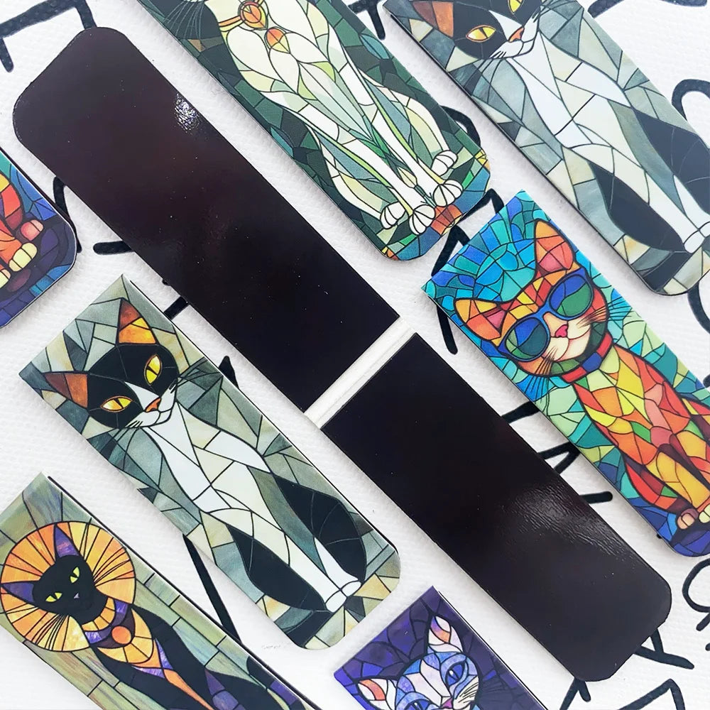 5pcs Elegant Cat Magnetic Bookmark Reading Pages Books Annotated Students Stationary Supplies DIY Aesthetic Creative Bookmark