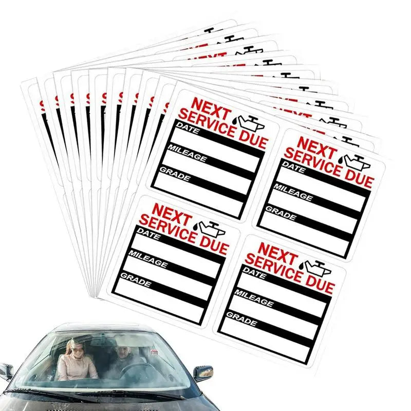Oil Change Reminder Stickers 40PCS 2x2 Inch Service Reminder Labels Next Service Due Labels For Car Auto Vehicle Window
