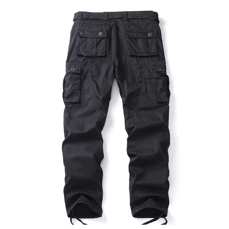 AKARMY Men's Casual Cargo Pants Workout Joggers Stretch Sweatpants Hiking Drawstring Tactical Pants with Multi Pockets(No belt)