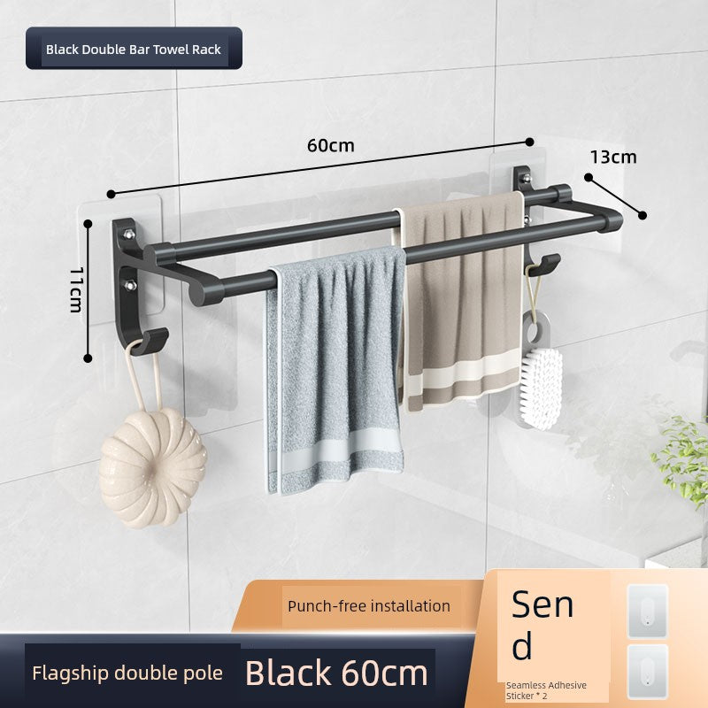 Wall-Mounted Alumimum Single Rod Toilet Towel Rack