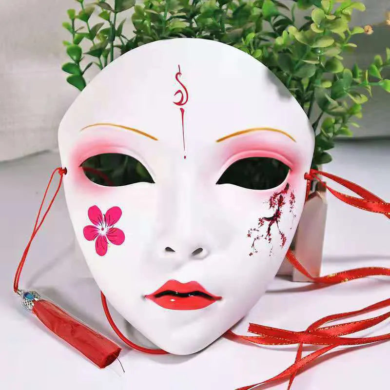 Novelty Gift Full Face Mask For Girl Women Beauty Mask Birthday Masquerade Party Mask Hand-painted Mask Hanfu Accessories