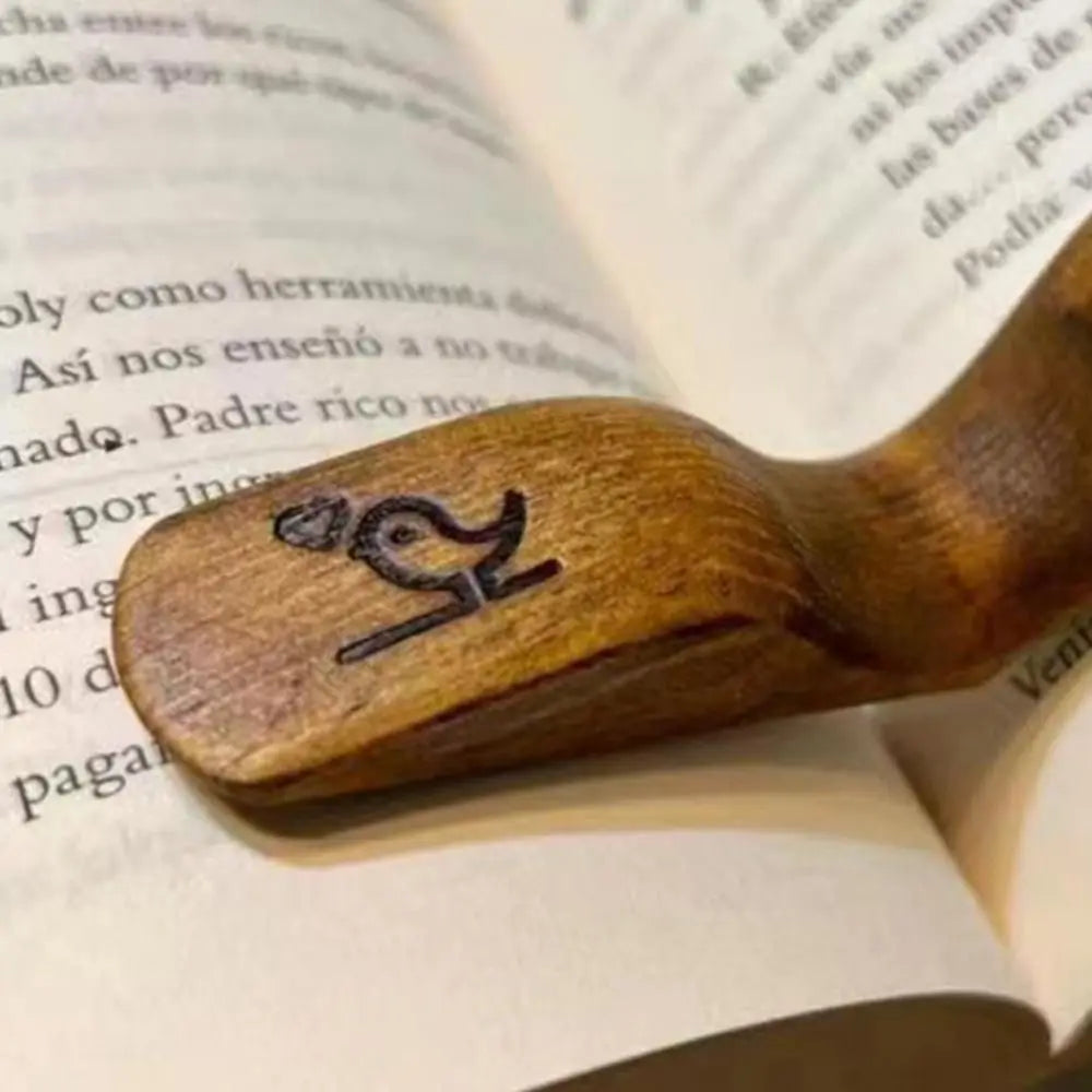 One Hand Reading Thumb Book Support Book Page Holder Convenient Bookmark Office Book Lovers Bookmark Wooden Thumb Bookmark