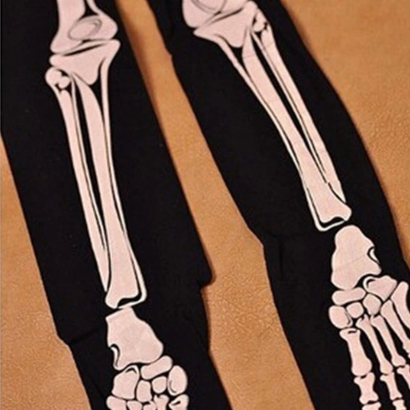 Women Horror Skeleton Bone Printed Tights Scary Terror Skull Halloween Themed Novelty Party Sexy Stockings Dropshipping