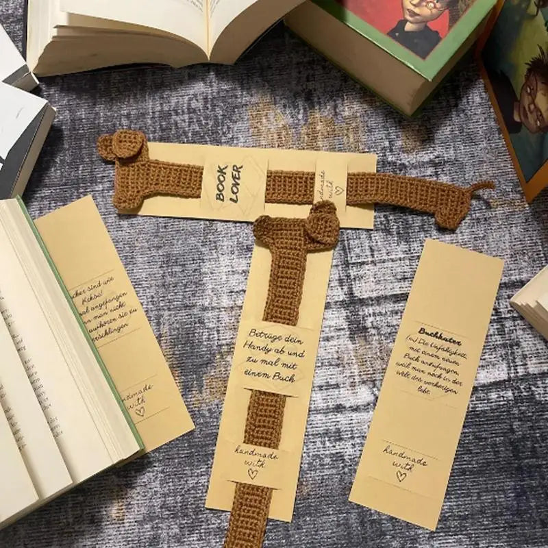 Crochet Bookmarks Cute Handmade Crochet Dog Bookmark Beautiful Crochet Animal Book Marker Creative Handmade Crocheted Reading