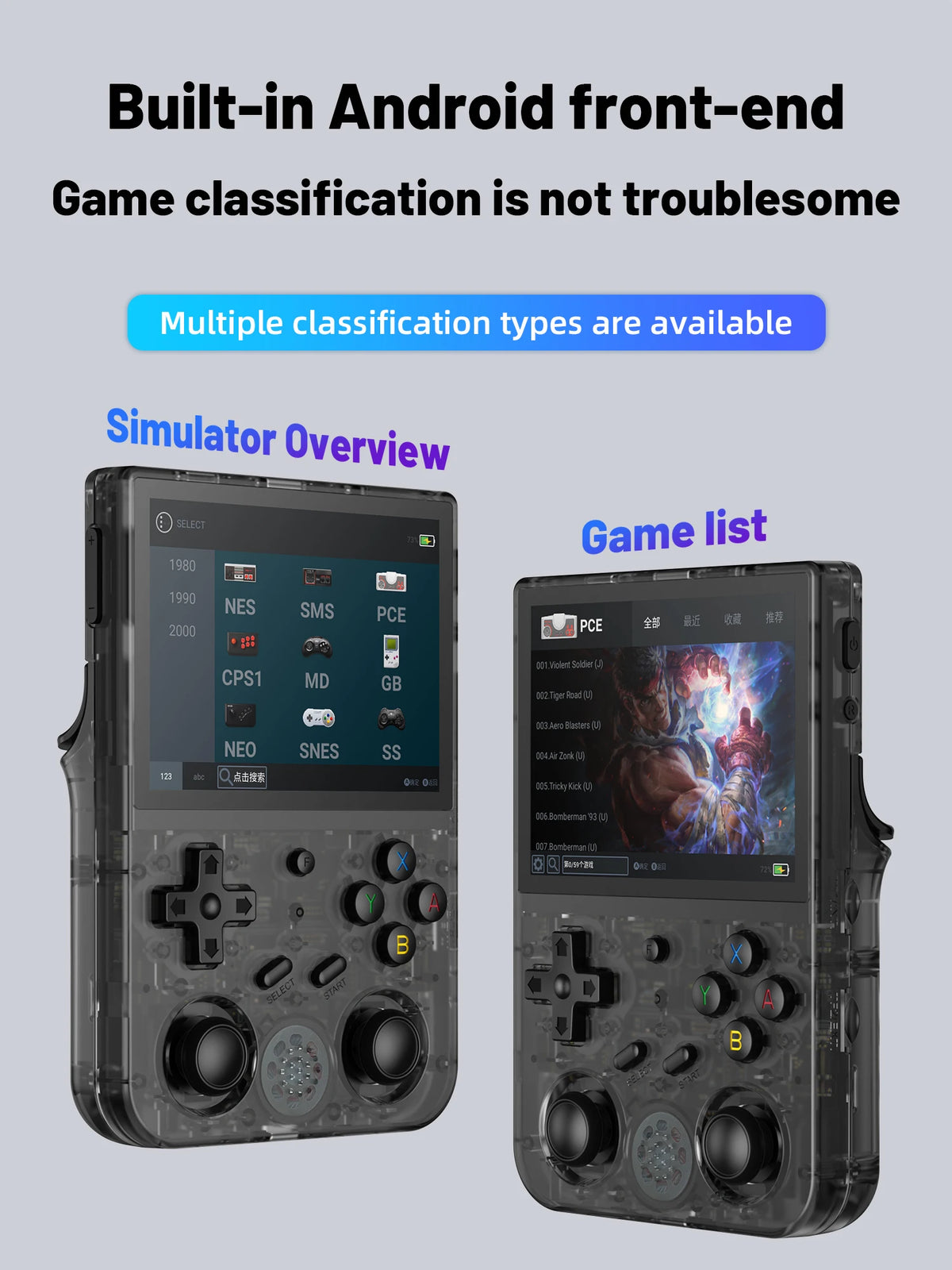 RG353VS Handheld Game Players 3.5-inch IPS Touch Screen Portable Video Console Linux System Android 11