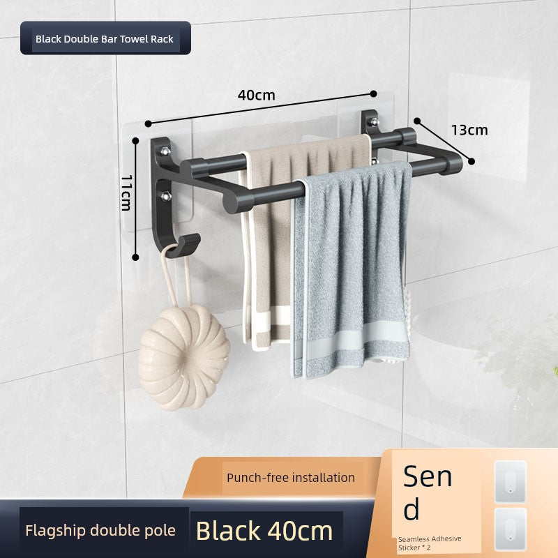 Wall-Mounted Alumimum Single Rod Toilet Towel Rack