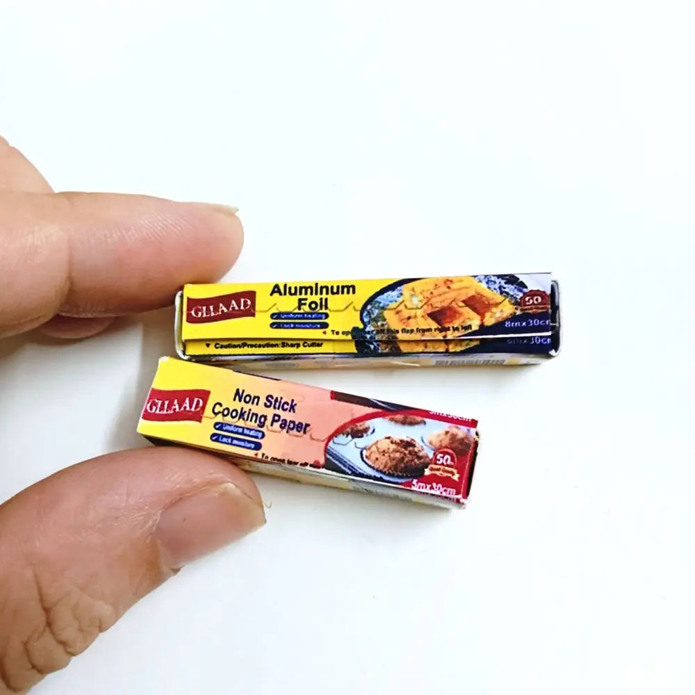 NEW 1/6 Scale Dollhouse Miniature Non Stick Cooking Paper/Aluminum Foll Mini Pretend Food for Blyth BJD Doll House Play Toys